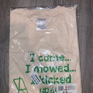 I came, i mowed i kicked grass t shirt